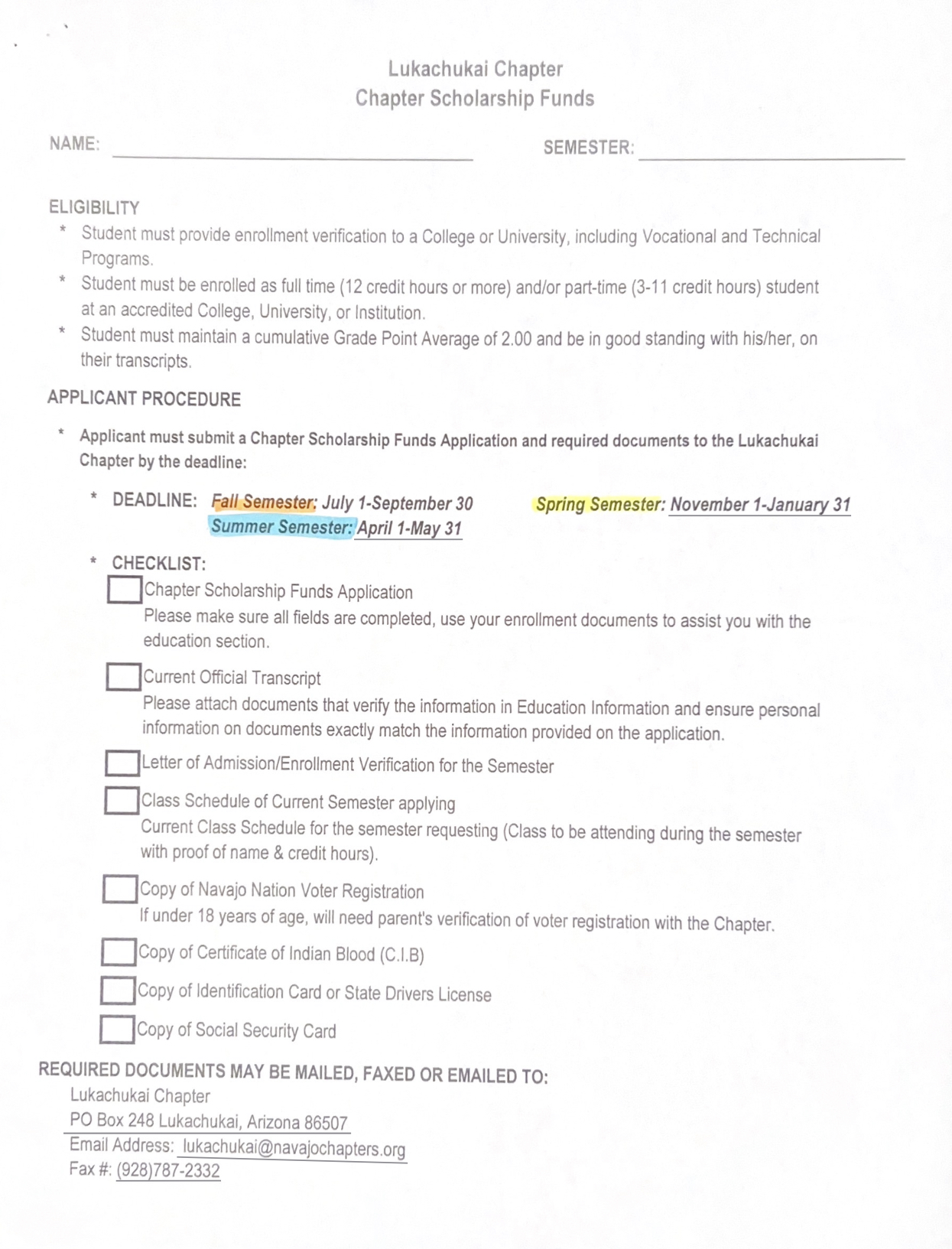 Links & Forms Lukachukai