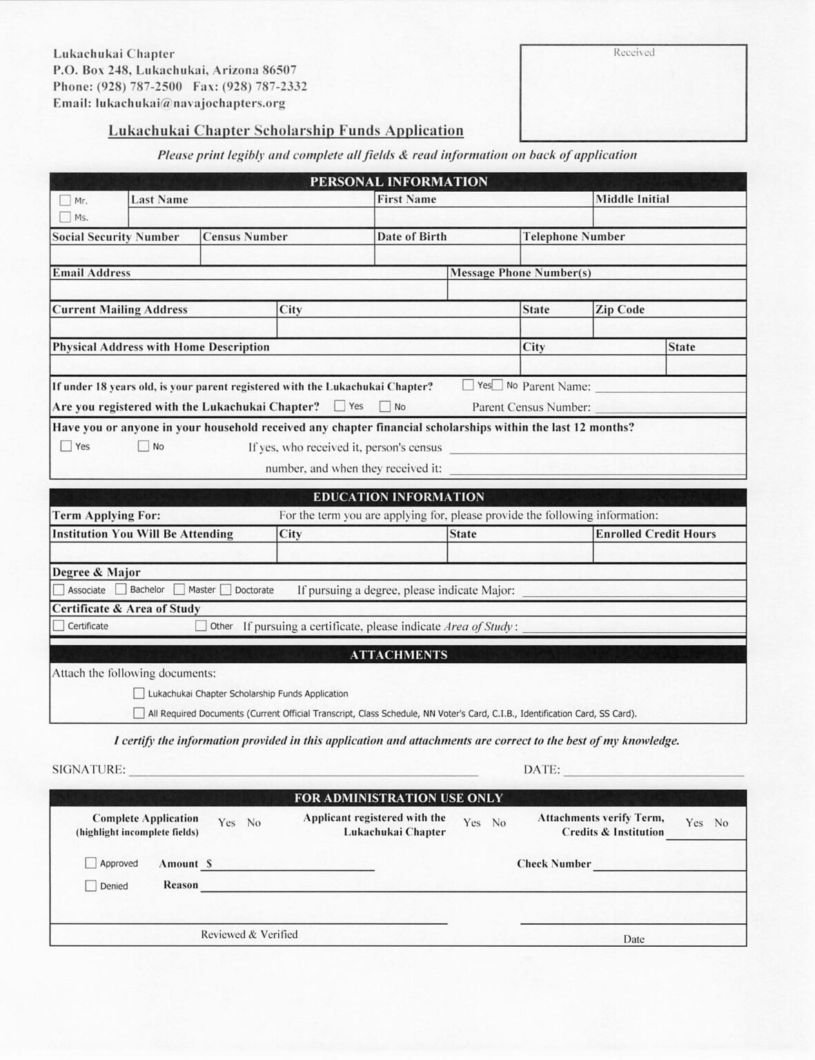 Links & Forms Lukachukai