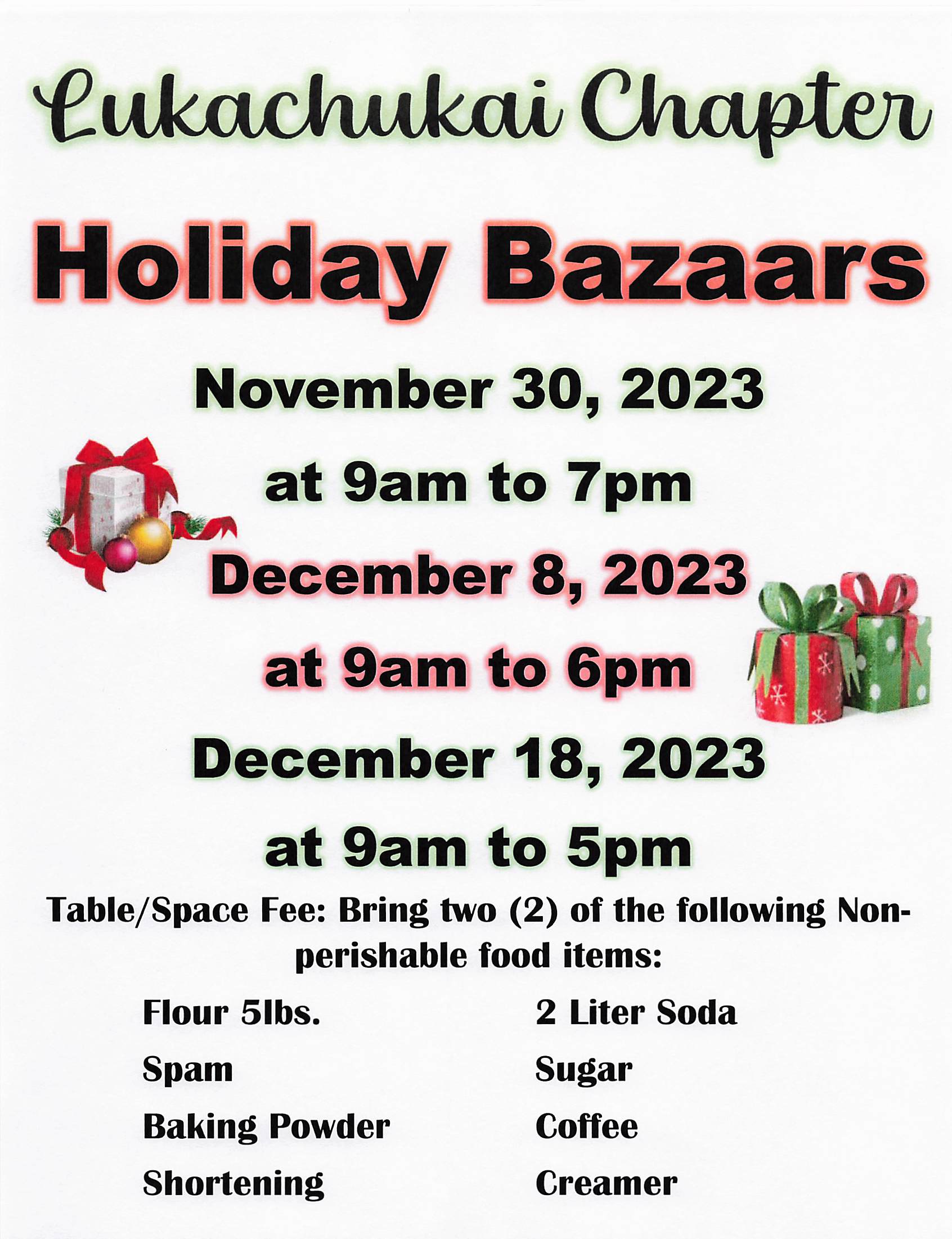 Announcements Lukachukai