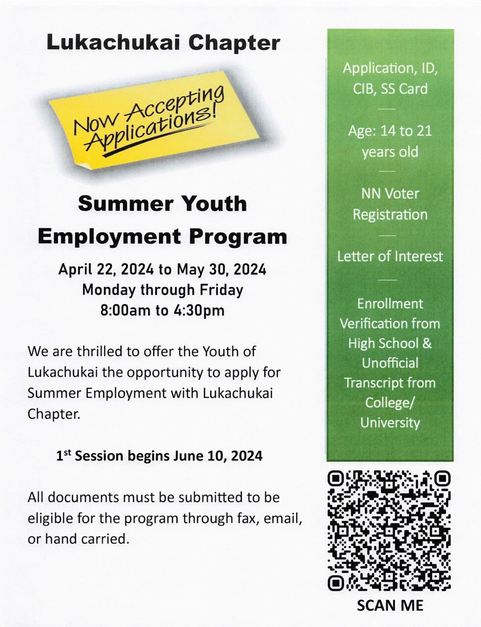 Announcements Lukachukai